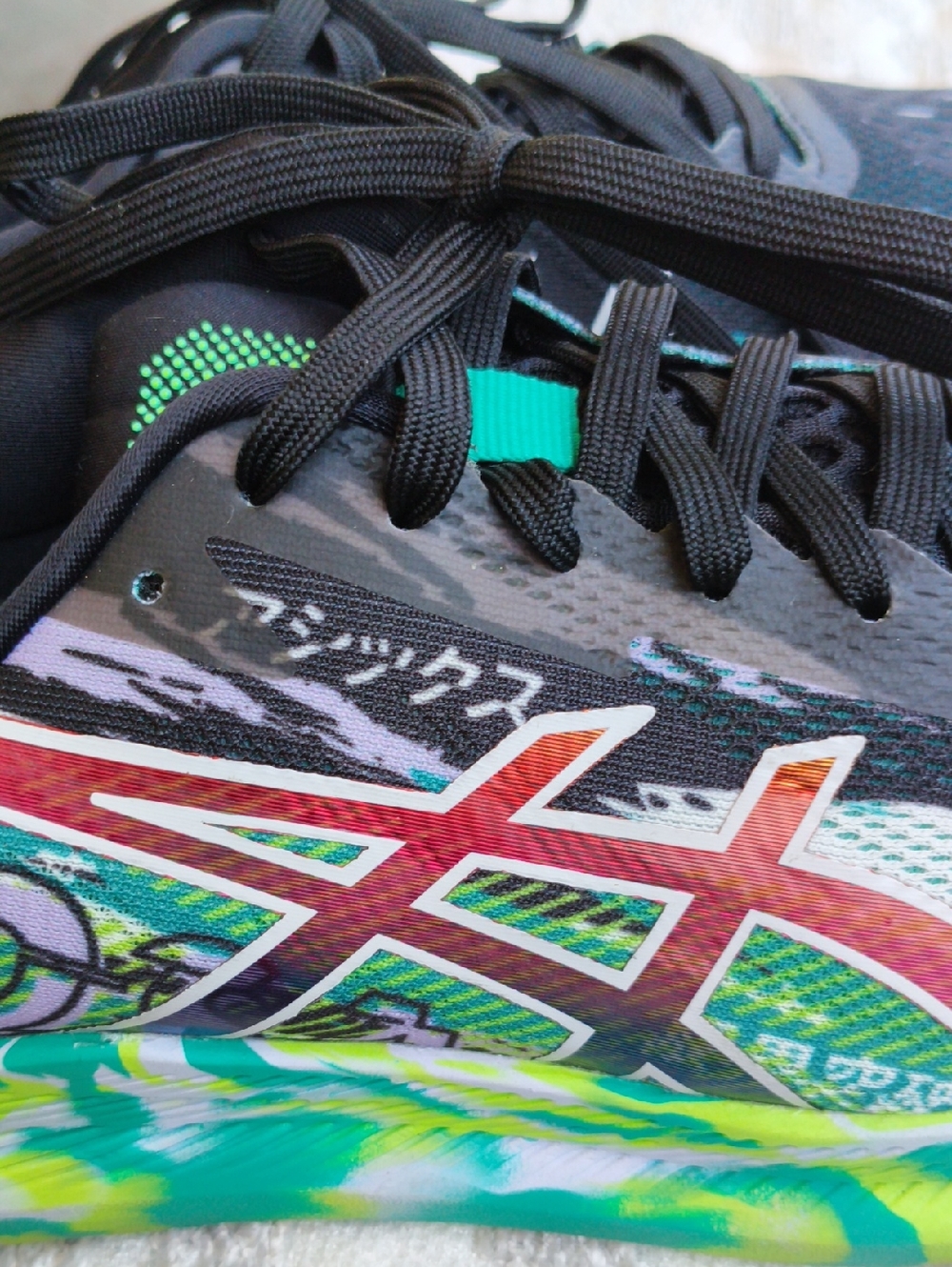 ASICS WOMEN'S Noosa Tri 13 Sneaker - Black & Neon Green New Condition! Size 9 - Picture 8 of 9
